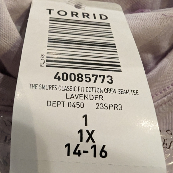 Torrid Smurfette Classic Fit Cotton Crew Seam Tee plus size 1x - Picture 8 of 11